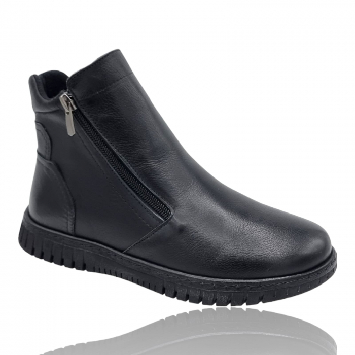Ghete Damă Casual Din Piele Naturală Negru Box 8723 [7]