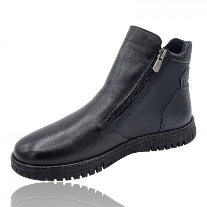 Ghete Damă Casual Din Piele Naturală Negru Box 8723 [4]