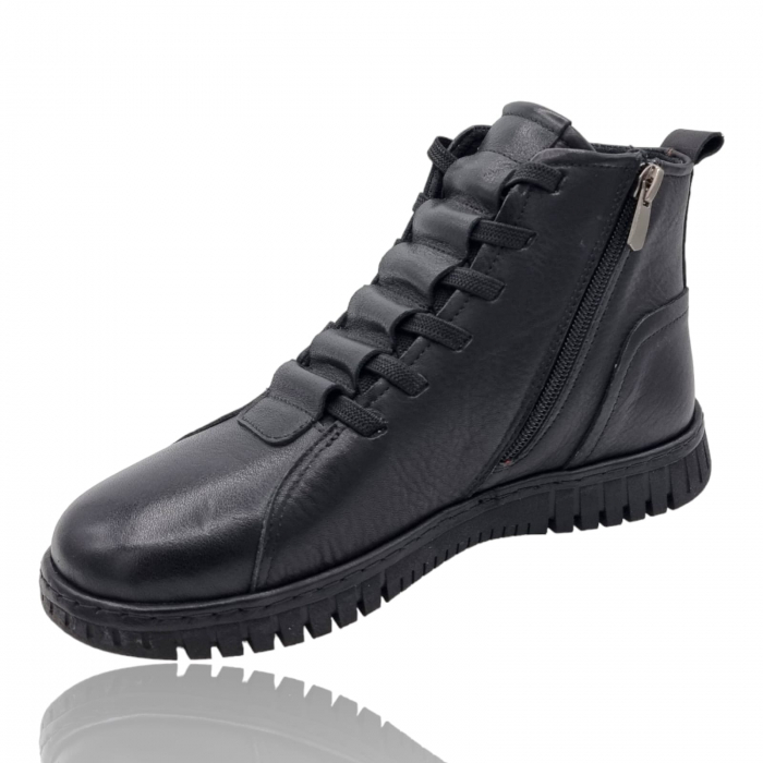 Ghete Damă Casual Din Piele Naturală Neagră 30313 [2]