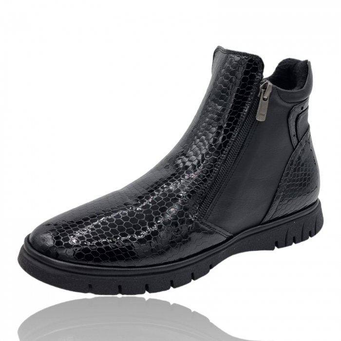 Ghete Damă Casual Din Piele Naturală Neagră 8730 [4]