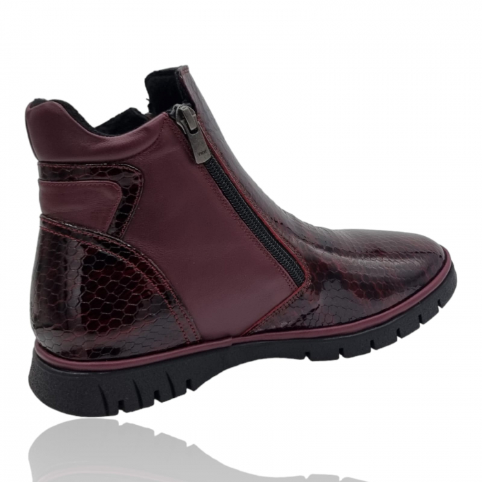 Ghete Damă Casual Din Piele Naturală Bordo Cro 8731 [5]