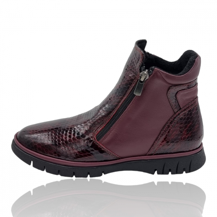 Ghete Damă Casual Din Piele Naturală Bordo Cro 8731 [4]