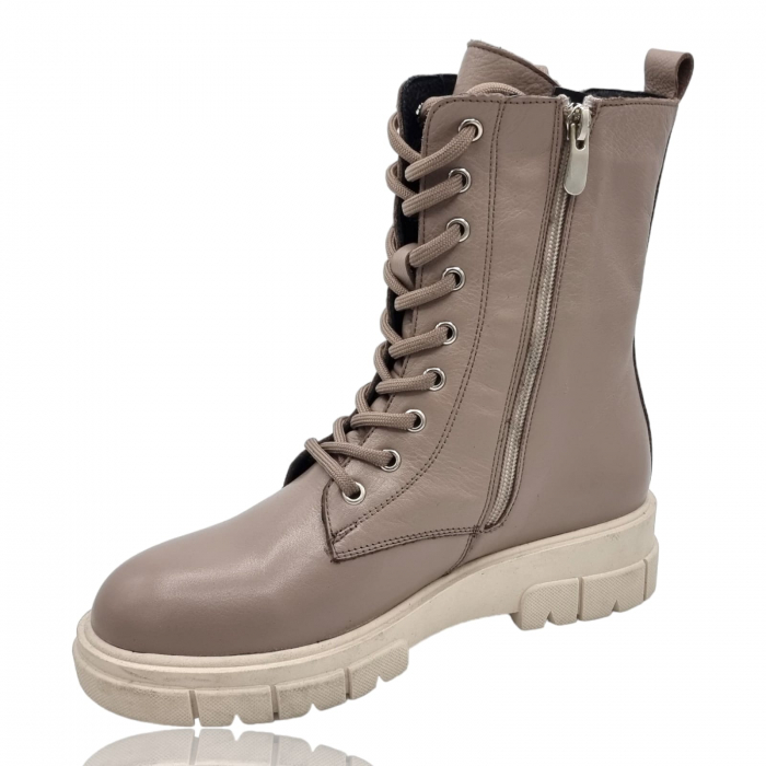 Ghete Damă Casual Din Piele Naturală Bej 8735 [2]