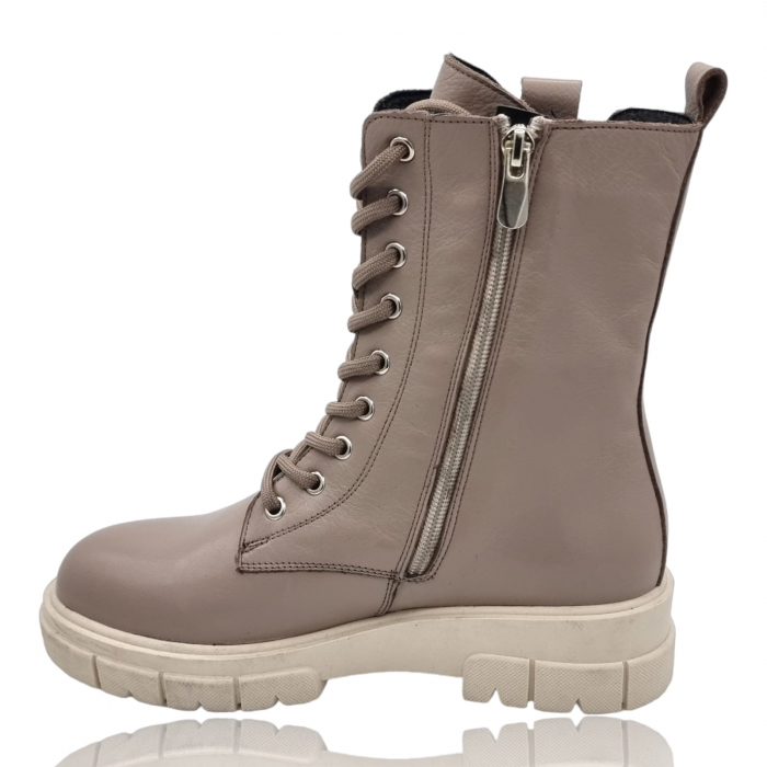 Ghete Damă Casual Din Piele Naturală Bej 8735 [4]