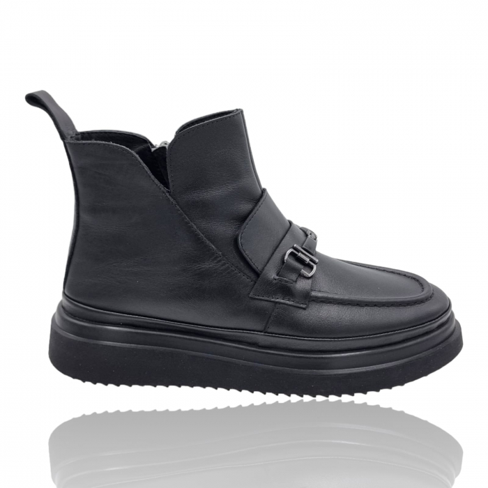 Ghete Damă Casual Din Piele Naturală Neagră 8743 [3]