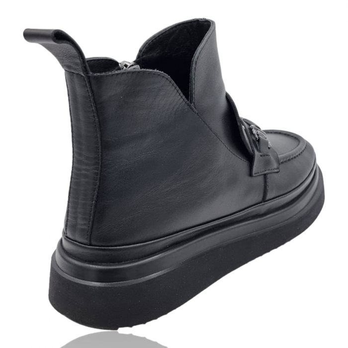 Ghete Damă Casual Din Piele Naturală Neagră 8743 [7]