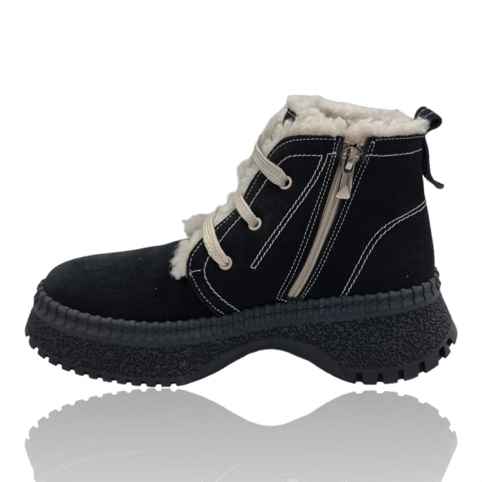 Ghete Damă Casual Din Piele Naturală Neagră Vel 30323 [5]