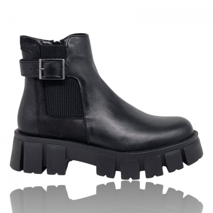 Ghete Damă Casual Din Piele Naturală Neagră 8773 [7]
