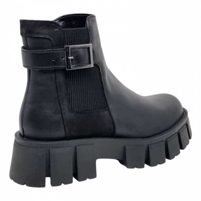Ghete Damă Casual Din Piele Naturală Neagră 8773 [3]