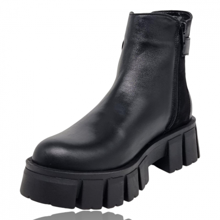 Ghete Damă Casual Din Piele Naturală Neagră 8773 [10]
