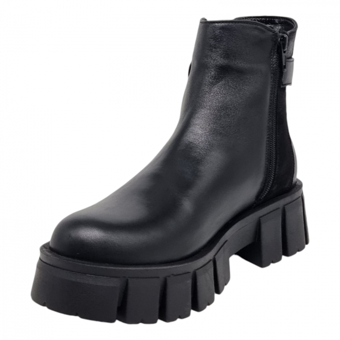 Ghete Damă Casual Din Piele Naturală Neagră 8773 [4]