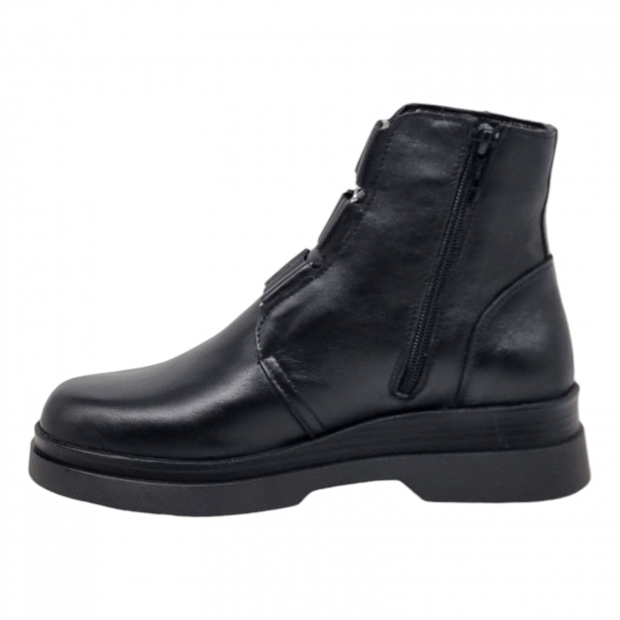 Ghete Damă Casual Din Piele Naturală Neagră 8775 [2]
