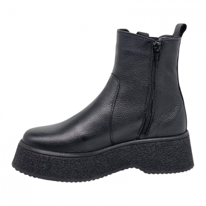 Ghete Damă Casual Din Piele Naturală Neagră 8777 [3]