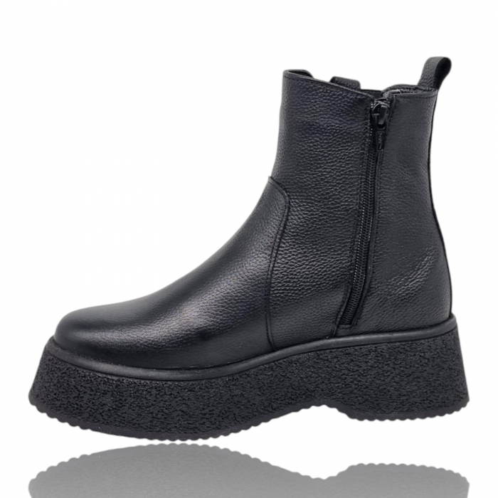 Ghete Damă Casual Din Piele Naturală Neagră 8777 [8]