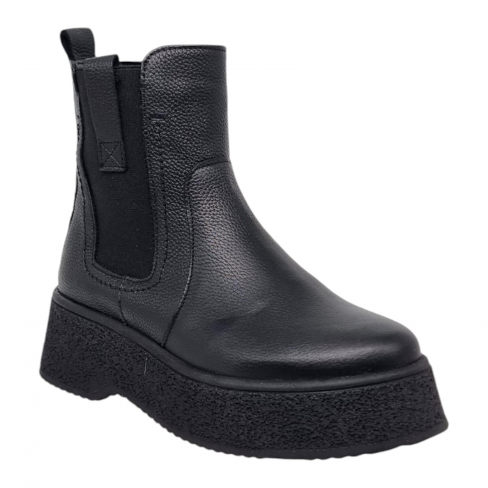 Ghete Damă Casual Din Piele Naturală Neagră 8777 [5]