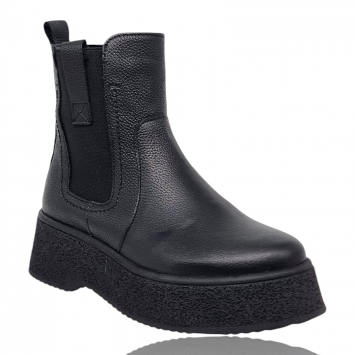 Ghete Damă Casual Din Piele Naturală Neagră 8777 [10]