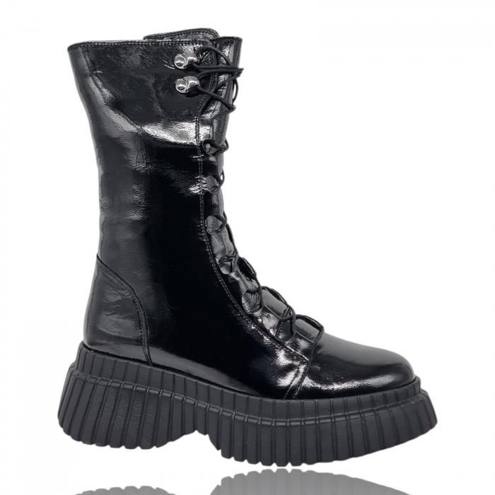 Ghete Damă Casual Din Piele Naturală Neagră 8779 [7]