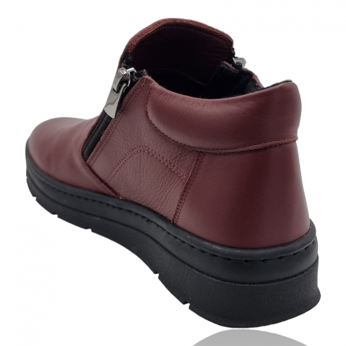 Ghete Damă Casual Din Piele Naturală Bordo 8757 [4]
