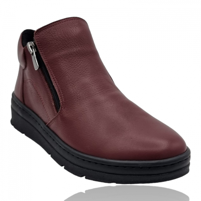 Ghete Damă Casual Din Piele Naturală Bordo 8757 [2]