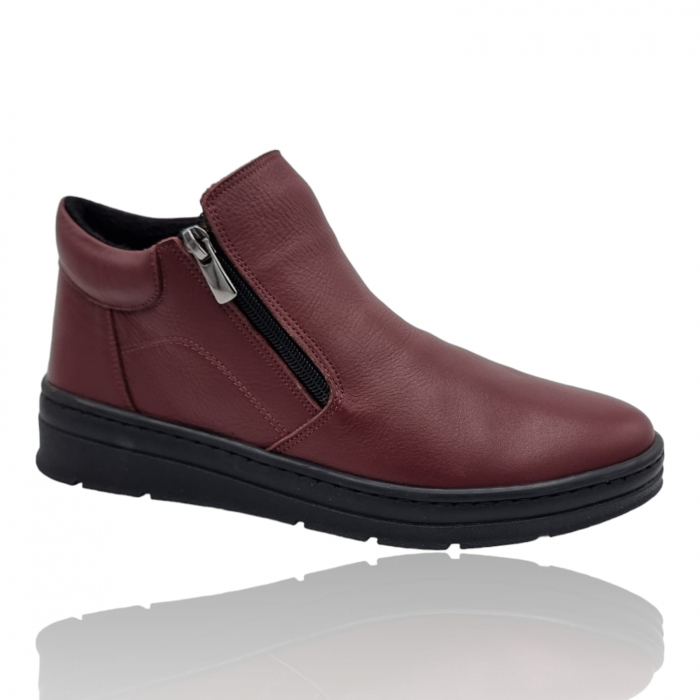 Ghete Damă Casual Din Piele Naturală Bordo 8757 [6]