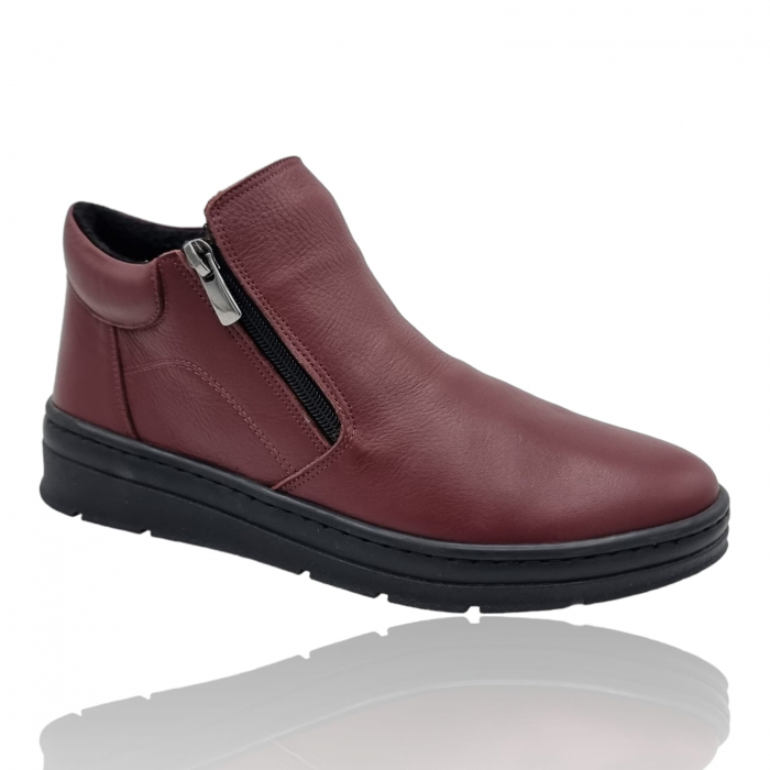 Ghete Damă Casual Din Piele Naturală Bordo 8757 [7]