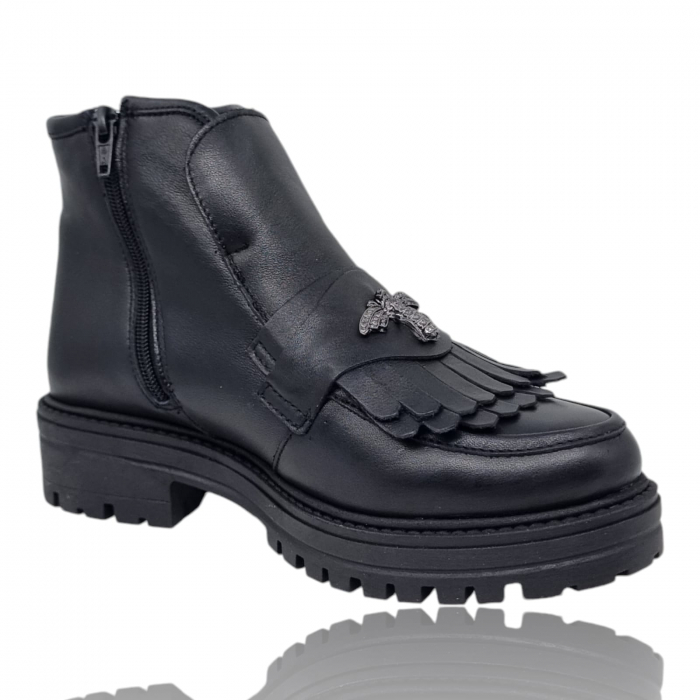 Ghete Damă Casual Din Piele Naturală Neagră 8783 [5]