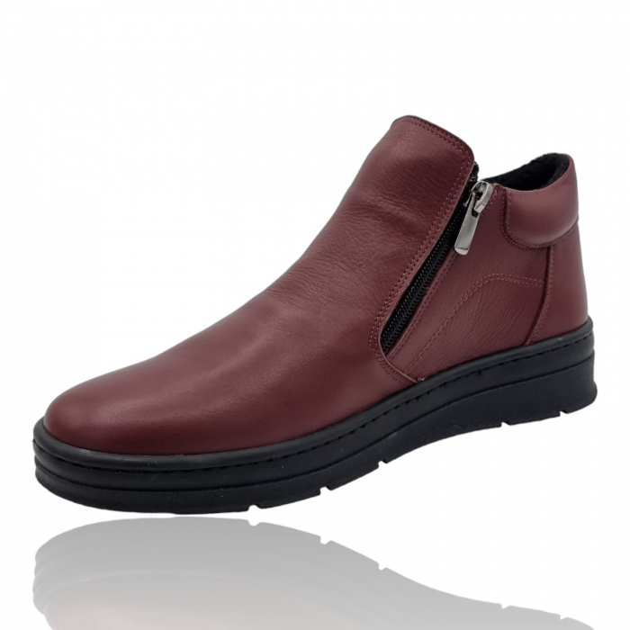 Ghete Damă Casual Din Piele Naturală Bordo 8757 [3]