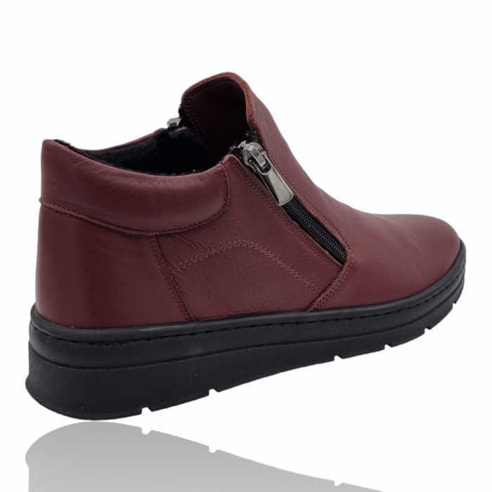 Ghete Damă Casual Din Piele Naturală Bordo 8757 [5]