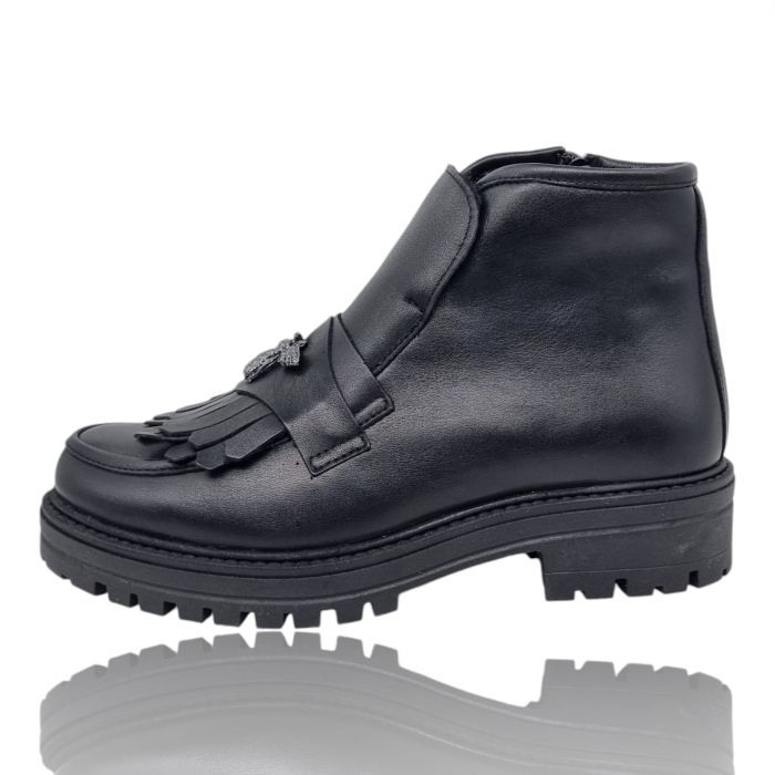 Ghete Damă Casual Din Piele Naturală Neagră 8783 [3]