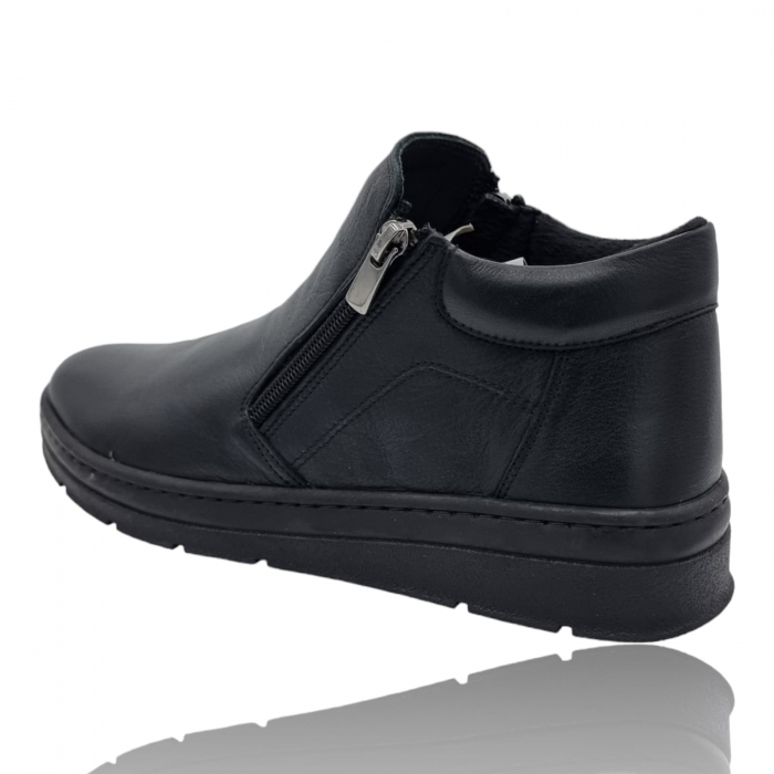 Ghete Damă Casual Din Piele Naturală Neagră Box 8758 [4]