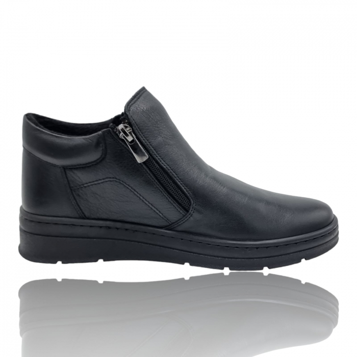 Ghete Damă Casual Din Piele Naturală Neagră Box 8758 [7]