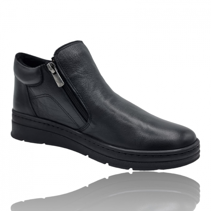 Ghete Damă Casual Din Piele Naturală Neagră Box 8758 [6]