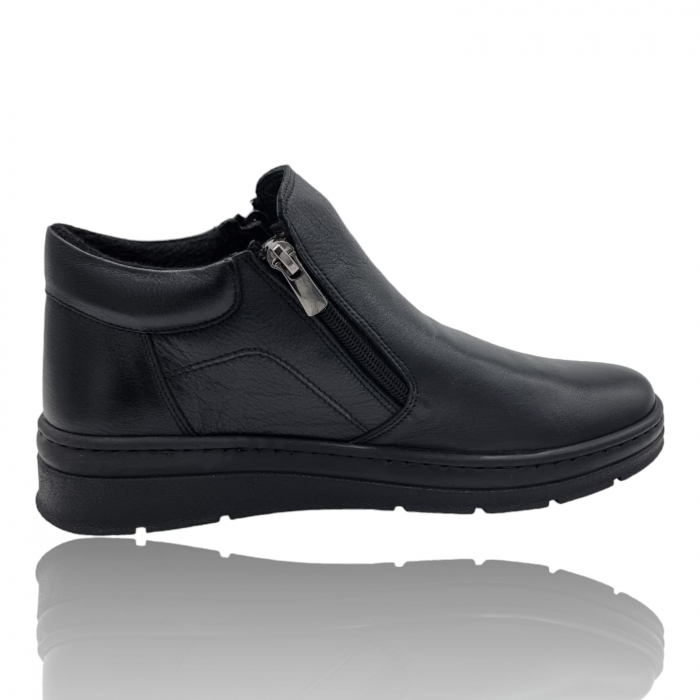 Ghete Damă Casual Din Piele Naturală Neagră Box 8758 [2]