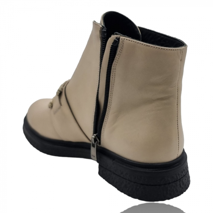 Ghete Damă Casual Din Piele Naturală Bej 8761 [2]