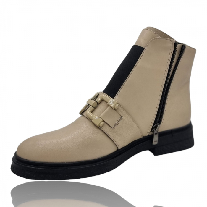 Ghete Damă Casual Din Piele Naturală Bej 8761 [7]