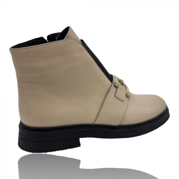 Ghete Damă Casual Din Piele Naturală Bej 8761 [5]