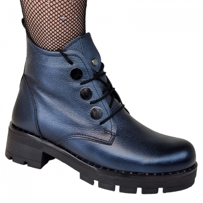 Ghete Damă Casual Din Piele Naturală Blue 8514 [7]