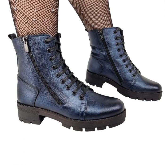 Ghete Damă Casual Din Piele Naturală Blue Sidef 8524 [5]