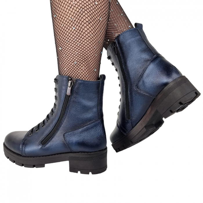 Ghete Damă Casual Din Piele Naturală Blue Sidef 8524 [6]