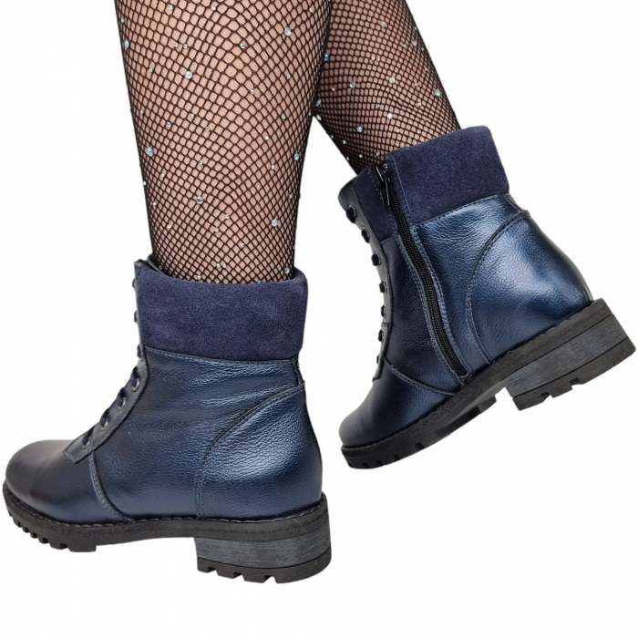 Ghete Damă Casual Din Piele Naturală Blue 8531 [5]