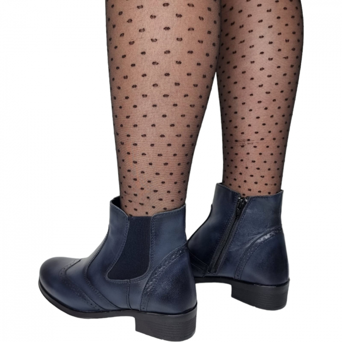 Ghete Damă Casual Din Piele Naturală Blue 8594 [4]