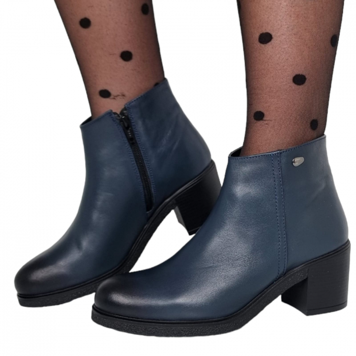 Ghete Damă Casual Din Piele Naturală Blue 8626 [9]