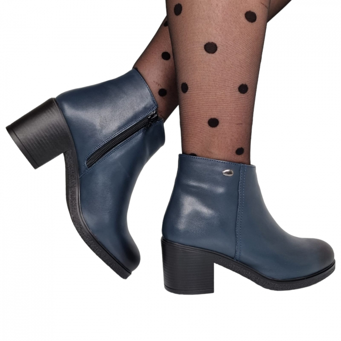 Ghete Damă Casual Din Piele Naturală Blue 8626 [11]