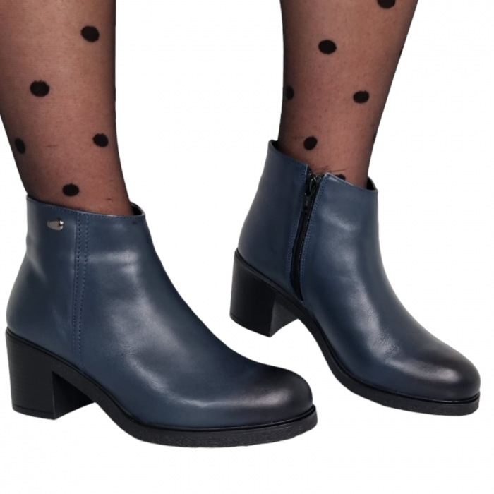 Ghete Damă Casual Din Piele Naturală Blue 8626 [5]