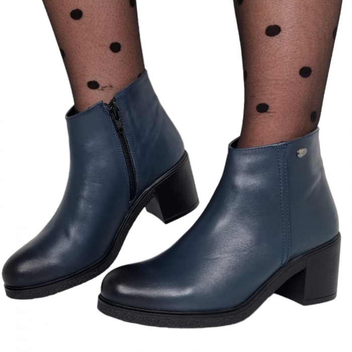 Ghete Damă Casual Din Piele Naturală Blue 8626 [2]