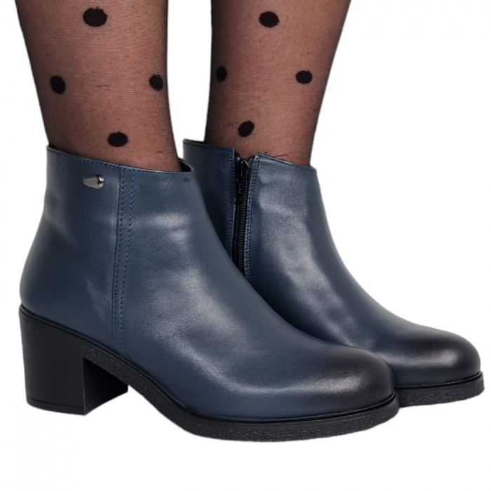 Ghete Damă Casual Din Piele Naturală Blue 8626 [6]