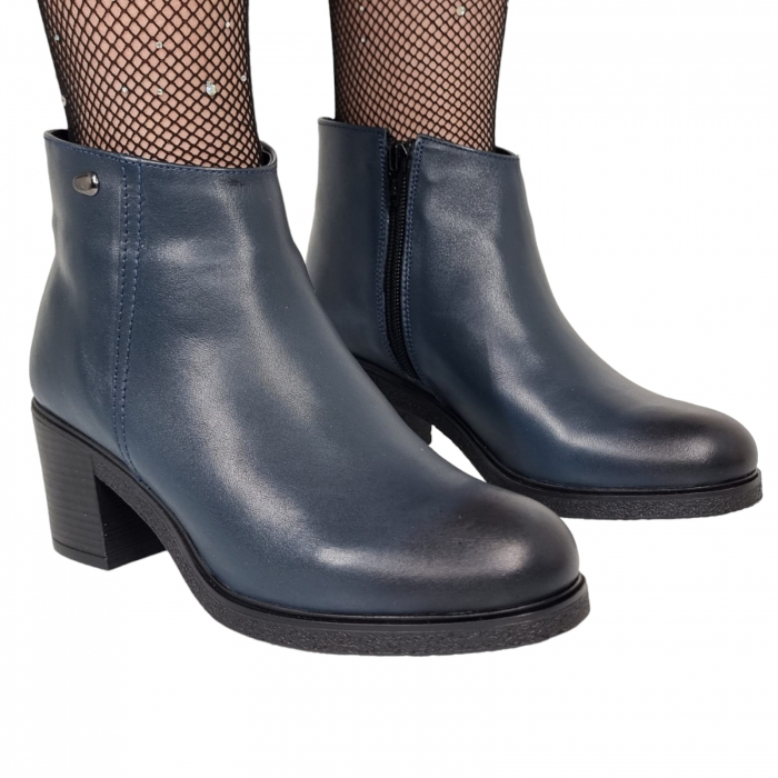Ghete Damă Casual Din Piele Naturală Blue 8626 [8]