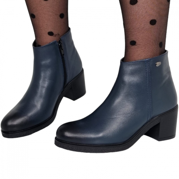 Ghete Damă Casual Din Piele Naturală Blue 8626 [3]
