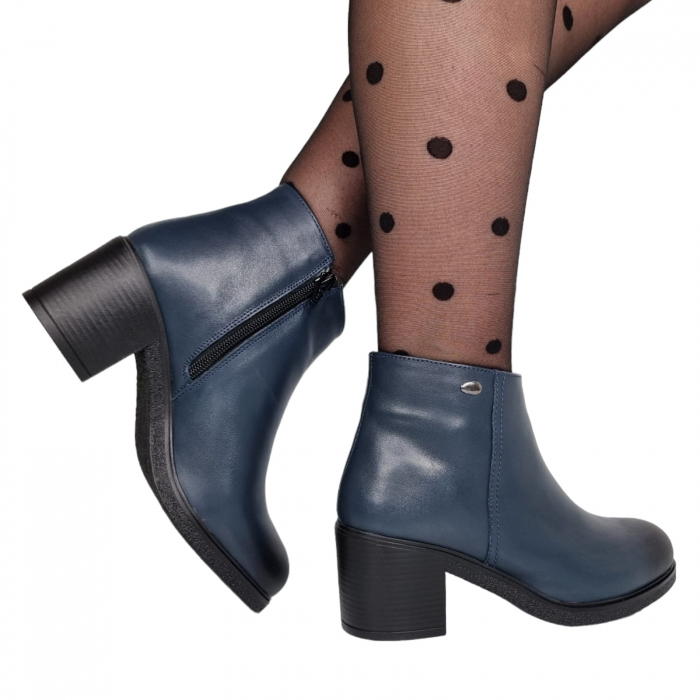 Ghete Damă Casual Din Piele Naturală Blue 8626 [7]
