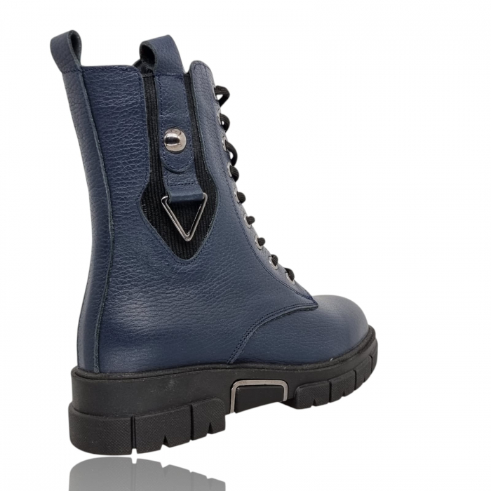 Ghete Damă Casual Din Piele Naturală Blue 8775 [4]